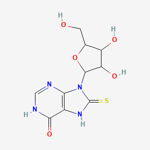 molecular formula C10H12N4O5S B3719853 9-[3,4-dihydroxy-5-(hydroxymethyl)tetrahydro-2-furanyl]-8-mercapto-1,9-dihydro-6H-purin-6-one CAS No. 27883-25-6