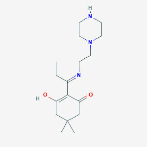 5,5-dimethyl-2-(1-{[2-(1-piperazinyl)ethyl]amino}propylidene)-1,3-cyclohexanedione