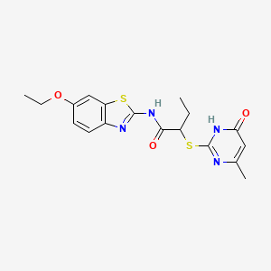 N-(6-ethoxy-1,3-benzothiazol-2-yl)-2-[(4-methyl-6-oxo-1,6-dihydro-2-pyrimidinyl)thio]butanamide