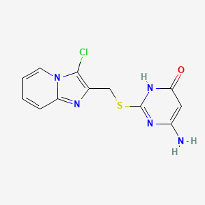 molecular formula C12H10ClN5OS B3719878 6-amino-2-{[(3-chloroimidazo[1,2-a]pyridin-2-yl)methyl]thio}-4-pyrimidinol 