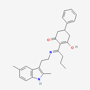 molecular formula C28H32N2O2 B3719882 2-(1-{[2-(2,5-dimethyl-1H-indol-3-yl)ethyl]amino}butylidene)-5-phenylcyclohexane-1,3-dione 