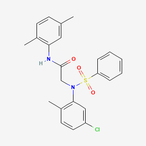 molecular formula C23H23ClN2O3S B3719885 N~2~-(5-chloro-2-methylphenyl)-N~1~-(2,5-dimethylphenyl)-N~2~-(phenylsulfonyl)glycinamide 