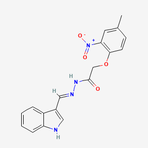 molecular formula C18H16N4O4 B3719894 N'-(1H-indol-3-ylmethylene)-2-(4-methyl-2-nitrophenoxy)acetohydrazide 