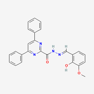 molecular formula C25H20N4O3 B3719896 N'-(2-hydroxy-3-methoxybenzylidene)-4,6-diphenyl-2-pyrimidinecarbohydrazide 