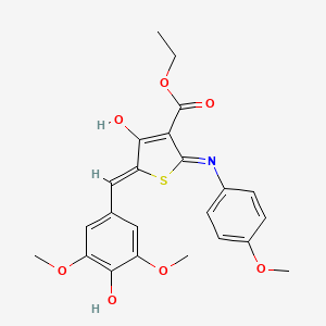 molecular formula C23H23NO7S B3719930 ethyl 5-(4-hydroxy-3,5-dimethoxybenzylidene)-2-[(4-methoxyphenyl)amino]-4-oxo-4,5-dihydro-3-thiophenecarboxylate 