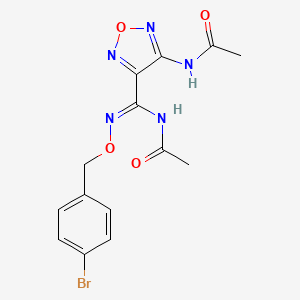 molecular formula C14H14BrN5O4 B3719936 N-[4-((acetylamino){[(4-bromobenzyl)oxy]imino}methyl)-1,2,5-oxadiazol-3-yl]acetamide 
