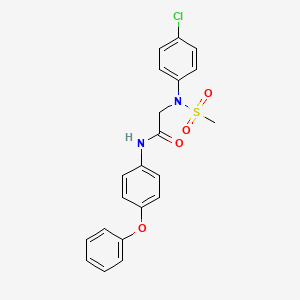 molecular formula C21H19ClN2O4S B3719948 N~2~-(4-chlorophenyl)-N~2~-(methylsulfonyl)-N~1~-(4-phenoxyphenyl)glycinamide 