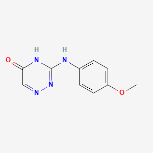 molecular formula C10H10N4O2 B3719951 3-[(4-methoxyphenyl)amino]-1,2,4-triazin-5(4H)-one 