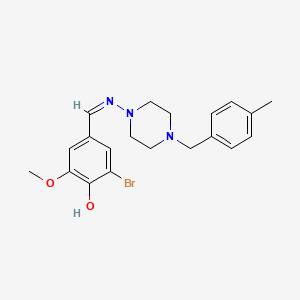 molecular formula C20H24BrN3O2 B3719981 2-bromo-6-methoxy-4-({[4-(4-methylbenzyl)-1-piperazinyl]imino}methyl)phenol 