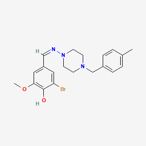 2-bromo-6-methoxy-4-({[4-(4-methylbenzyl)-1-piperazinyl]imino}methyl)phenol