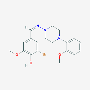 molecular formula C19H22BrN3O3 B3719989 2-bromo-6-methoxy-4-({[4-(2-methoxyphenyl)-1-piperazinyl]imino}methyl)phenol CAS No. 6076-03-5