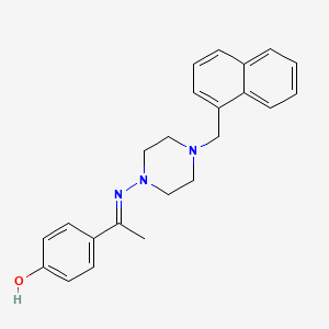 molecular formula C23H25N3O B3720012 4-{N-[4-(1-naphthylmethyl)-1-piperazinyl]ethanimidoyl}phenol 