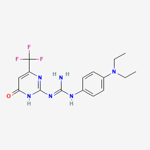 molecular formula C16H19F3N6O B3720015 N-[4-(diethylamino)phenyl]-N'-[6-oxo-4-(trifluoromethyl)-1,6-dihydro-2-pyrimidinyl]guanidine 