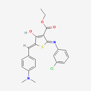 molecular formula C22H21ClN2O3S B3720020 ethyl 2-[(3-chlorophenyl)amino]-5-[4-(dimethylamino)benzylidene]-4-oxo-4,5-dihydro-3-thiophenecarboxylate 