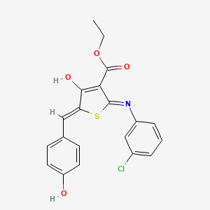 molecular formula C20H16ClNO4S B3720032 ethyl 2-[(3-chlorophenyl)amino]-5-(4-hydroxybenzylidene)-4-oxo-4,5-dihydro-3-thiophenecarboxylate 