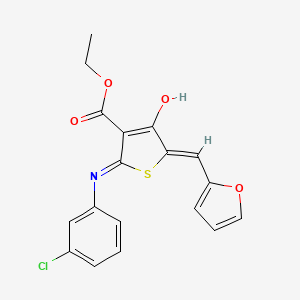 molecular formula C18H14ClNO4S B3720039 ethyl 2-[(3-chlorophenyl)amino]-5-(2-furylmethylene)-4-oxo-4,5-dihydro-3-thiophenecarboxylate CAS No. 6089-97-0