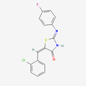 molecular formula C16H10ClFN2OS B3720052 5-(2-chlorobenzylidene)-2-[(4-fluorophenyl)amino]-1,3-thiazol-4(5H)-one 