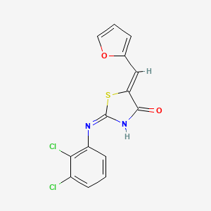 molecular formula C14H8Cl2N2O2S B3720064 2-[(2,3-dichlorophenyl)amino]-5-(2-furylmethylene)-1,3-thiazol-4(5H)-one CAS No. 6099-11-2