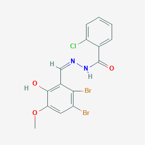 molecular formula C15H11Br2ClN2O3 B3720070 2-chloro-N'-(2,3-dibromo-6-hydroxy-5-methoxybenzylidene)benzohydrazide 