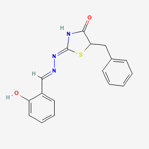 molecular formula C17H15N3O2S B3720077 2-hydroxybenzaldehyde (5-benzyl-4-oxo-1,3-thiazolidin-2-ylidene)hydrazone 