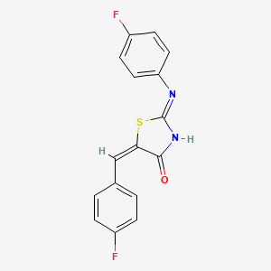 molecular formula C16H10F2N2OS B3720078 5-(4-fluorobenzylidene)-2-[(4-fluorophenyl)amino]-1,3-thiazol-4(5H)-one 