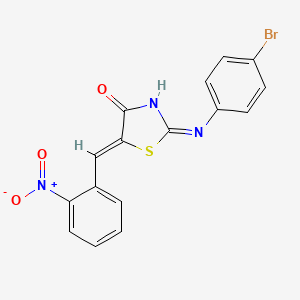 molecular formula C16H10BrN3O3S B3720082 2-[(4-bromophenyl)amino]-5-(2-nitrobenzylidene)-1,3-thiazol-4(5H)-one 