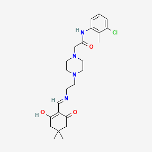 molecular formula C24H33ClN4O3 B3720096 N-(3-chloro-2-methylphenyl)-2-[4-(2-{[(4,4-dimethyl-2,6-dioxocyclohexylidene)methyl]amino}ethyl)-1-piperazinyl]acetamide 