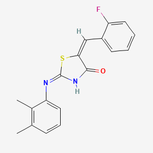 molecular formula C18H15FN2OS B3720099 2-[(2,3-dimethylphenyl)amino]-5-(2-fluorobenzylidene)-1,3-thiazol-4(5H)-one 