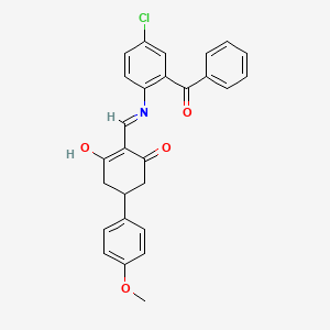 molecular formula C27H22ClNO4 B3720138 2-{[(2-benzoyl-4-chlorophenyl)amino]methylene}-5-(4-methoxyphenyl)-1,3-cyclohexanedione 