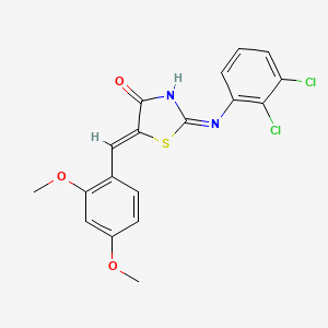 molecular formula C18H14Cl2N2O3S B3720140 2-[(2,3-dichlorophenyl)amino]-5-(2,4-dimethoxybenzylidene)-1,3-thiazol-4(5H)-one 