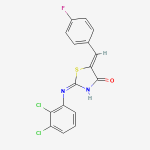 molecular formula C16H9Cl2FN2OS B3720151 2-[(2,3-dichlorophenyl)amino]-5-(4-fluorobenzylidene)-1,3-thiazol-4(5H)-one 