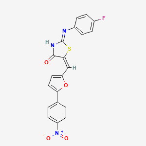 molecular formula C20H12FN3O4S B3720195 2-[(4-fluorophenyl)amino]-5-{[5-(4-nitrophenyl)-2-furyl]methylene}-1,3-thiazol-4(5H)-one 