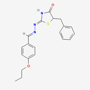 molecular formula C20H21N3O2S B3720202 4-propoxybenzaldehyde (5-benzyl-4-oxo-1,3-thiazolidin-2-ylidene)hydrazone 