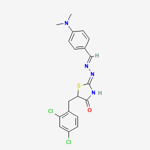 molecular formula C19H18Cl2N4OS B3720214 4-(dimethylamino)benzaldehyde [5-(2,4-dichlorobenzyl)-4-oxo-1,3-thiazolidin-2-ylidene]hydrazone 