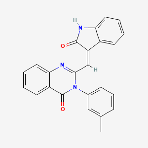 molecular formula C24H17N3O2 B3720218 3-(3-methylphenyl)-2-[(2-oxo-1,2-dihydro-3H-indol-3-ylidene)methyl]-4(3H)-quinazolinone 