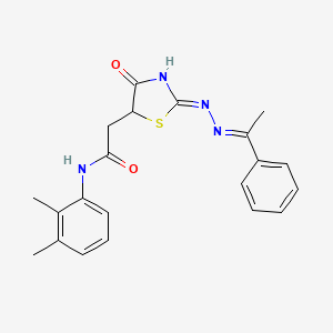 molecular formula C21H22N4O2S B3720225 N-(2,3-dimethylphenyl)-2-{4-hydroxy-2-[(1-phenylethylidene)hydrazono]-2,5-dihydro-1,3-thiazol-5-yl}acetamide 