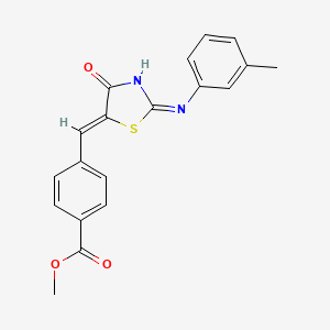 molecular formula C19H16N2O3S B3720258 methyl 4-{[2-[(3-methylphenyl)amino]-4-oxo-1,3-thiazol-5(4H)-ylidene]methyl}benzoate 
