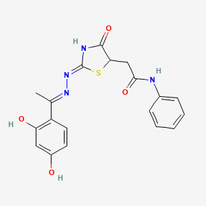 2-(2-{[1-(2,4-dihydroxyphenyl)ethylidene]hydrazono}-4-hydroxy-2,5-dihydro-1,3-thiazol-5-yl)-N-phenylacetamide