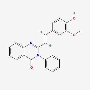 molecular formula C23H18N2O3 B3720262 2-[2-(4-hydroxy-3-methoxyphenyl)vinyl]-3-phenyl-4(3H)-quinazolinone 