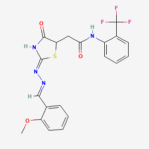 molecular formula C20H17F3N4O3S B3720287 2-{4-hydroxy-2-[(2-methoxybenzylidene)hydrazono]-2,5-dihydro-1,3-thiazol-5-yl}-N-[2-(trifluoromethyl)phenyl]acetamide 