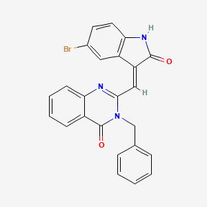 molecular formula C24H16BrN3O2 B3720311 3-benzyl-2-[(5-bromo-2-oxo-1,2-dihydro-3H-indol-3-ylidene)methyl]-4(3H)-quinazolinone 