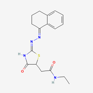 molecular formula C17H20N4O2S B3720326 2-[2-(3,4-dihydro-1(2H)-naphthalenylidenehydrazono)-4-hydroxy-2,5-dihydro-1,3-thiazol-5-yl]-N-ethylacetamide 