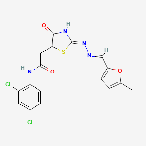 molecular formula C17H14Cl2N4O3S B3720337 N-(2,4-dichlorophenyl)-2-(4-hydroxy-2-{[(5-methyl-2-furyl)methylene]hydrazono}-2,5-dihydro-1,3-thiazol-5-yl)acetamide 