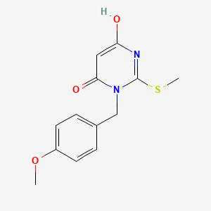 molecular formula C13H14N2O3S B3720400 6-hydroxy-3-(4-methoxybenzyl)-2-(methylthio)-4(3H)-pyrimidinone 