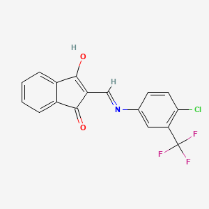 molecular formula C17H9ClF3NO2 B3720437 2-({[4-chloro-3-(trifluoromethyl)phenyl]amino}methylene)-1H-indene-1,3(2H)-dione 