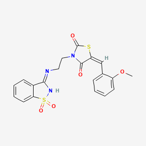 molecular formula C20H17N3O5S2 B3720449 3-{2-[(1,1-dioxido-1,2-benzisothiazol-3-yl)amino]ethyl}-5-(2-methoxybenzylidene)-1,3-thiazolidine-2,4-dione 