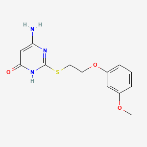 molecular formula C13H15N3O3S B3720454 6-amino-2-{[2-(3-methoxyphenoxy)ethyl]thio}-4(1H)-pyrimidinone 