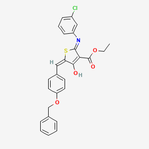 ethyl 5-[4-(benzyloxy)benzylidene]-2-[(3-chlorophenyl)amino]-4-oxo-4,5-dihydro-3-thiophenecarboxylate