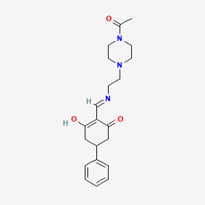 molecular formula C21H27N3O3 B3720466 2-({[2-(4-acetyl-1-piperazinyl)ethyl]amino}methylene)-5-phenyl-1,3-cyclohexanedione 