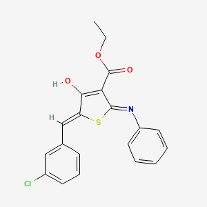 molecular formula C20H16ClNO3S B3720470 ethyl 2-anilino-5-(3-chlorobenzylidene)-4-oxo-4,5-dihydro-3-thiophenecarboxylate 